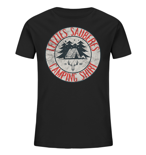 Letztes sauberes Camping Shirt - Kinder Bio Shirt - Kiebitzdelle