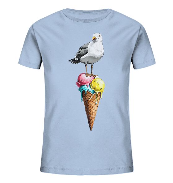Eisdieb Freche Möwe mit Eiscreme - Kinder Bio Shirt - Kiebitzdelle