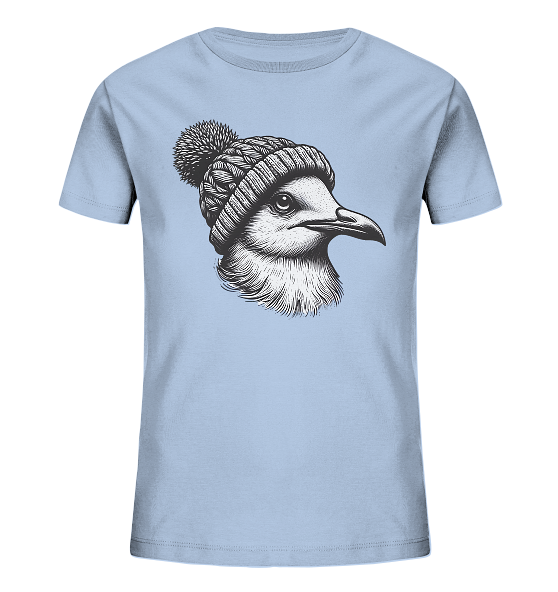 Coole Möwe mit Pudelmütze - Kinder Bio Shirt - Kiebitzdelle