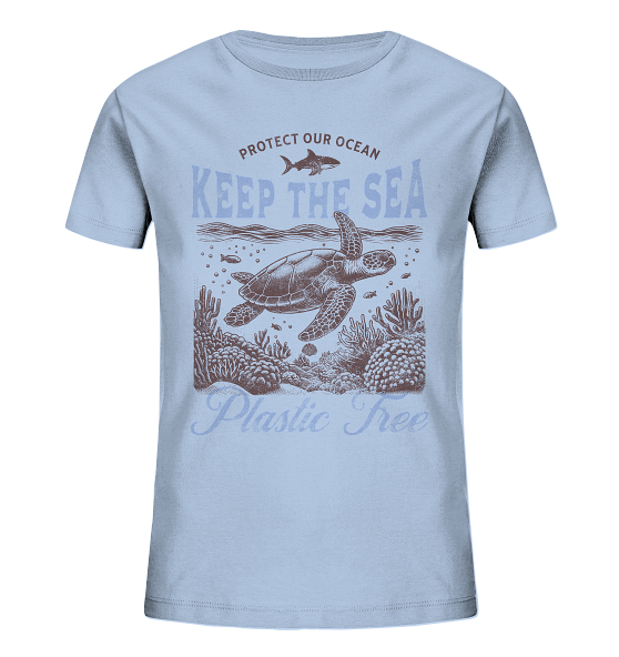 Keep the Sea Plastic Free Umweltschutz Spruch - Kinder Bio Shirt - Kiebitzdelle