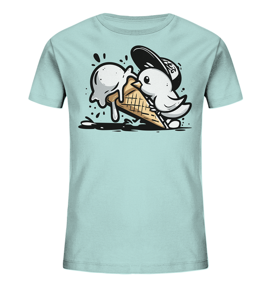Möwe Küken mit Eis Street Art - Kinder Bio Shirt