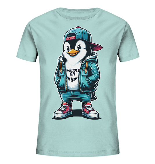 Hipster Pinguin Waddle On - Kinder Bio Shirt
