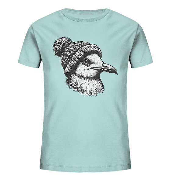 Coole Möwe mit Pudelmütze - Kinder Bio Shirt - Kiebitzdelle