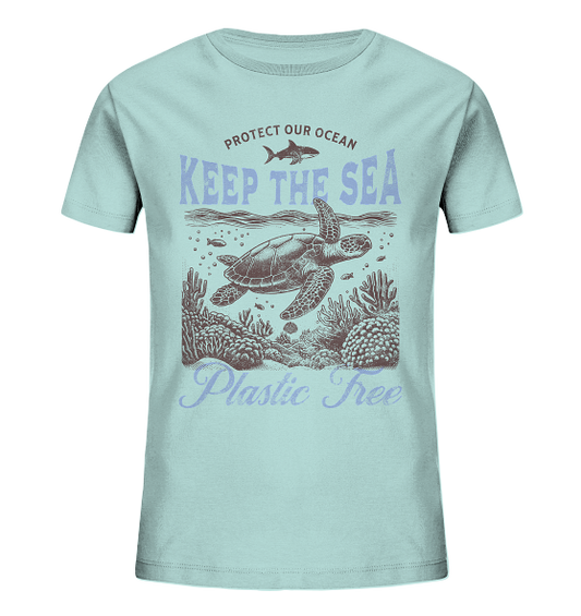 Keep the Sea Plastic Free Umweltschutz Spruch - Kinder Bio Shirt
