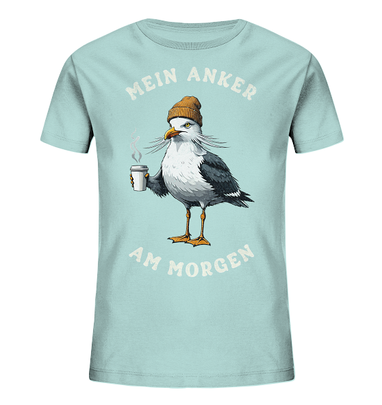 Mein Anker am Morgen Kaffee Möwe - Kinder Bio Shirt - Kiebitzdelle