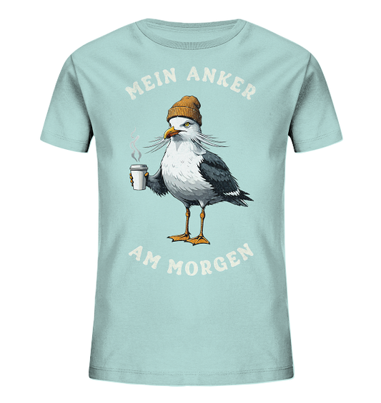 Mein Anker am Morgen Kaffee Möwe - Kinder Bio Shirt