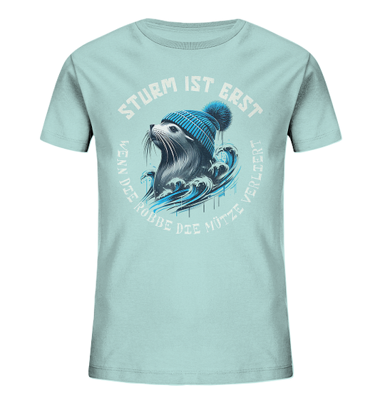 Sturm ist erst wenn die Robbe die Mütze verliert - Kinder Bio Shirt