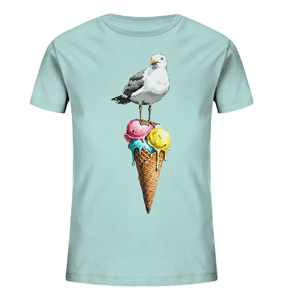 Eisdieb Freche Möwe mit Eiscreme - Kinder Bio Shirt - Kiebitzdelle