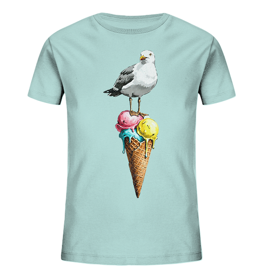 Eisdieb Freche Möwe mit Eiscreme - Kinder Bio Shirt