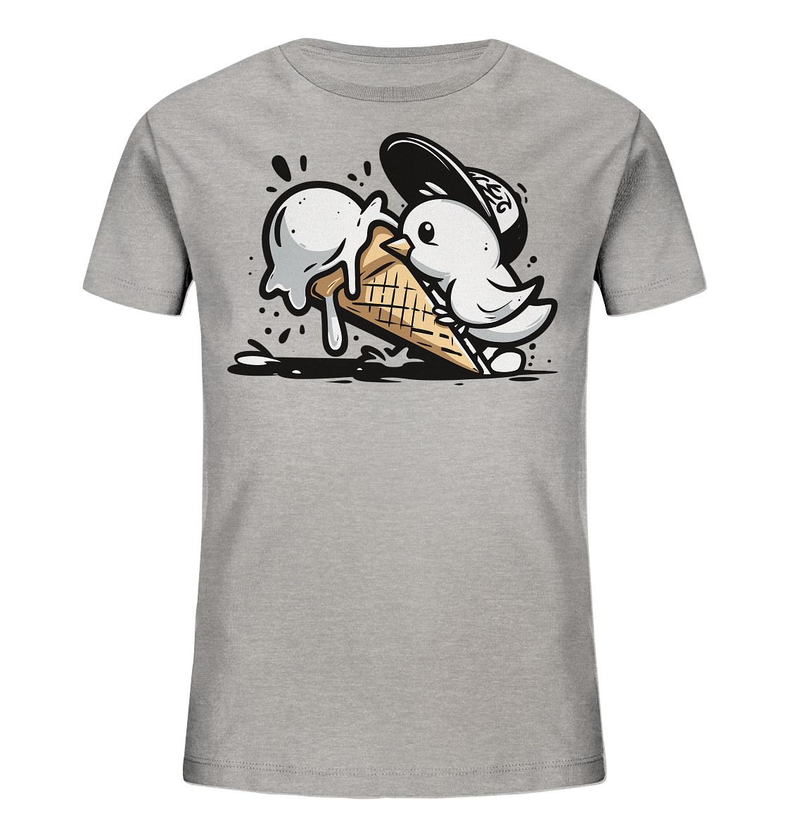 Möwe Küken mit Eis Street Art - Kinder Bio Shirt - Kiebitzdelle