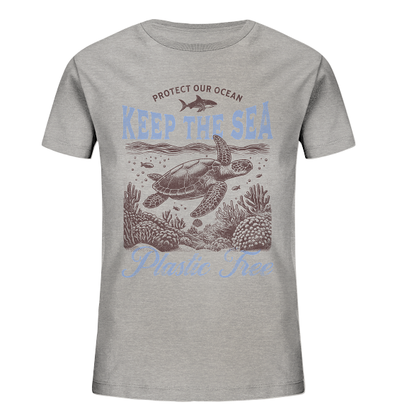 Keep the Sea Plastic Free Umweltschutz Spruch - Kinder Bio Shirt - Kiebitzdelle
