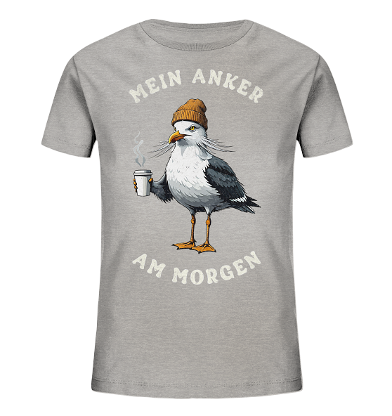 Mein Anker am Morgen Kaffee Möwe - Kinder Bio Shirt