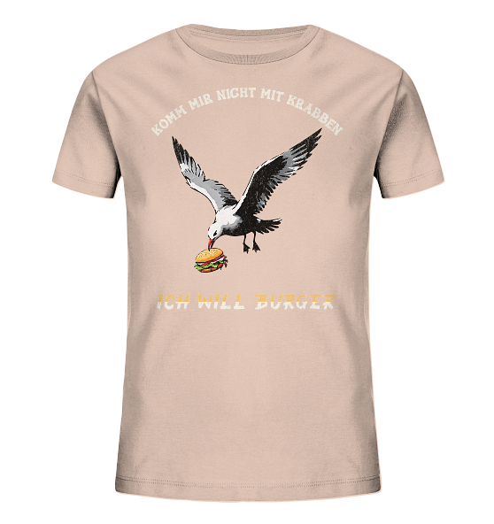Freche Möwe will Burger statt Krabben - Kinder Bio Shirt - Kiebitzdelle