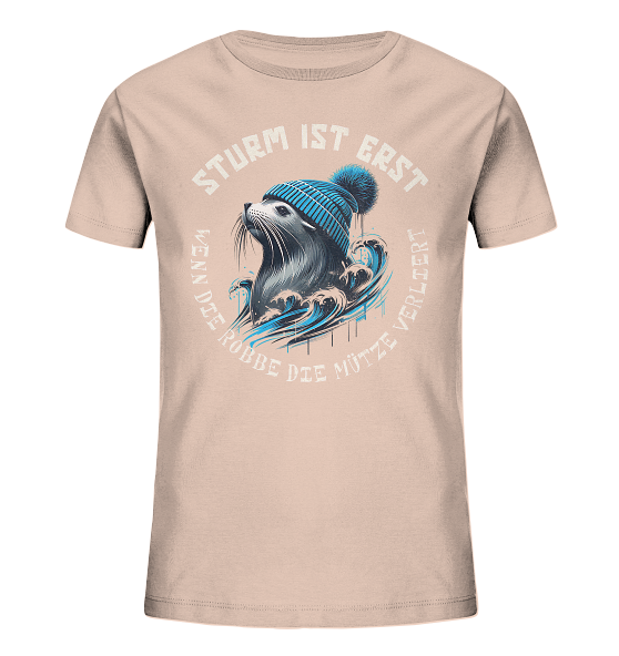 Sturm ist erst wenn die Robbe die Mütze verliert - Kinder Bio Shirt - Kiebitzdelle
