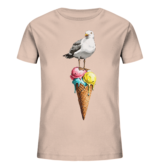 Eisdieb Freche Möwe mit Eiscreme - Kinder Bio Shirt - Kiebitzdelle