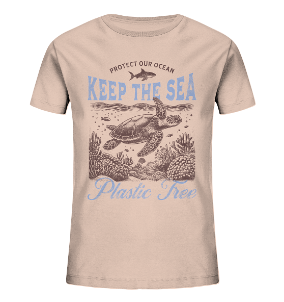 Keep the Sea Plastic Free Umweltschutz Spruch - Kinder Bio Shirt - Kiebitzdelle