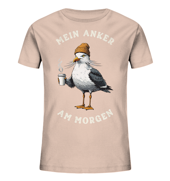 Mein Anker am Morgen Kaffee Möwe - Kinder Bio Shirt - Kiebitzdelle