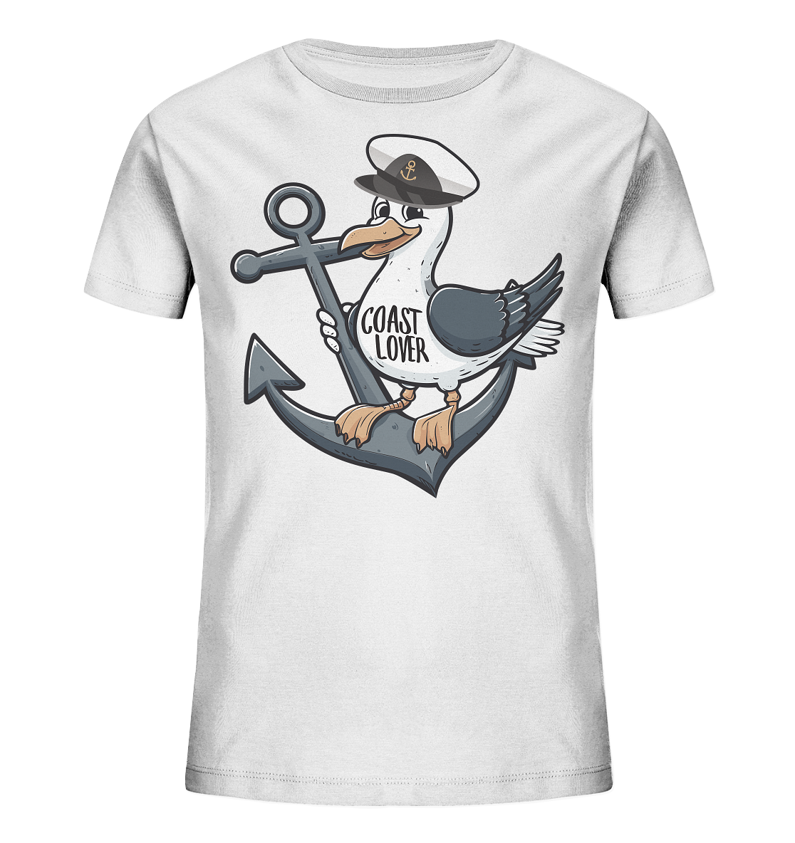 Coast Lover Möwe Kapitän - Kinder Bio Shirt - Kiebitzdelle