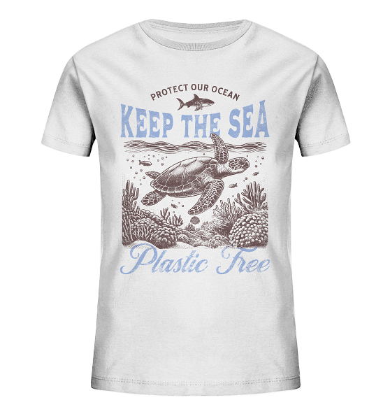 Keep the Sea Plastic Free Umweltschutz Spruch - Kinder Bio Shirt - Kiebitzdelle