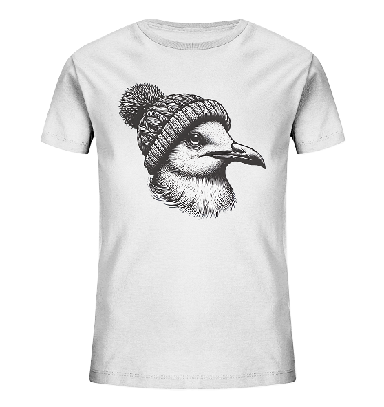 Coole Möwe mit Pudelmütze - Kinder Bio Shirt - Kiebitzdelle
