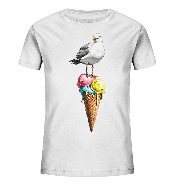 Eisdieb Freche Möwe mit Eiscreme - Kinder Bio Shirt - Kiebitzdelle