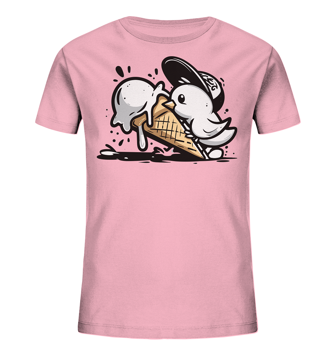 Möwe Küken mit Eis Street Art - Kinder Bio Shirt