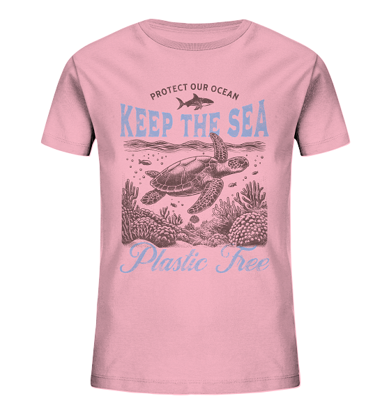 Keep the Sea Plastic Free Umweltschutz Spruch - Kinder Bio Shirt