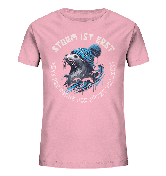 Sturm ist erst wenn die Robbe die Mütze verliert - Kinder Bio Shirt - Kiebitzdelle