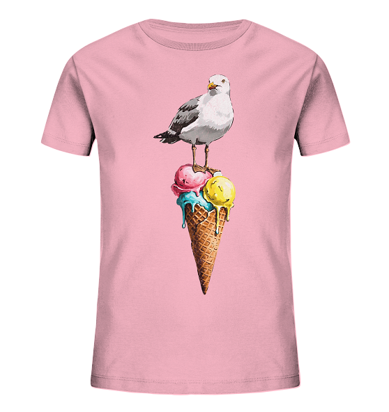 Eisdieb Freche Möwe mit Eiscreme - Kinder Bio Shirt - Kiebitzdelle