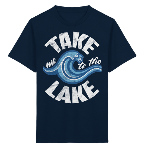 Take me to the Lake - Kinder Bio Shirt in French Navy - Studio Ansicht - Kiebitzdelle