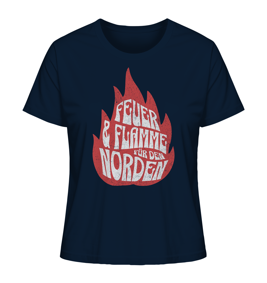 Feuer und Flamme für den Norden - Damen Premium Bio Shirt - Kiebitzdelle