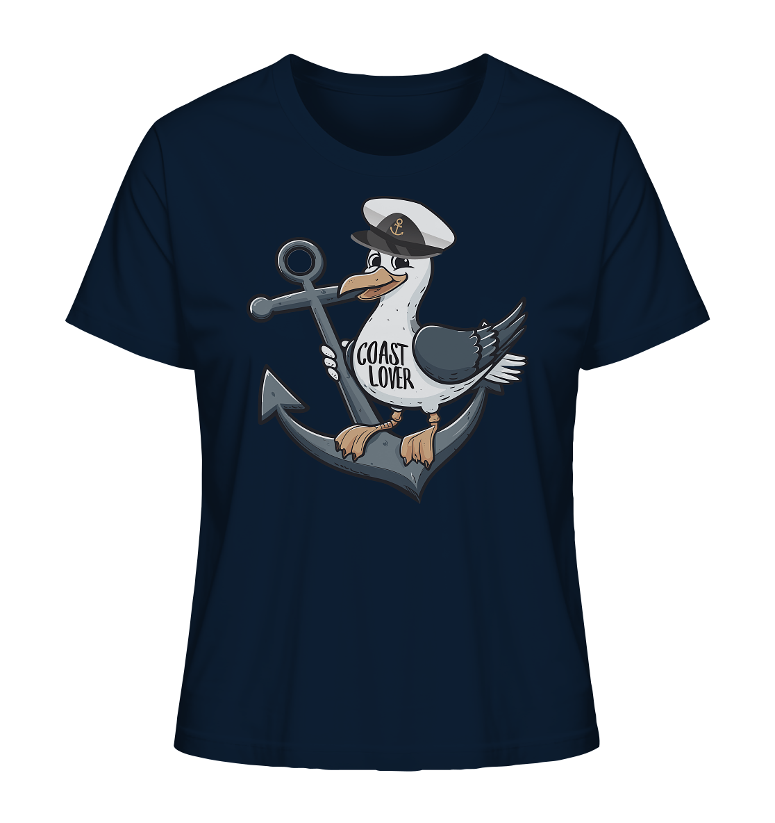 Coast Lover Möwe Kapitän - Damen Premium Bio Shirt - Kiebitzdelle