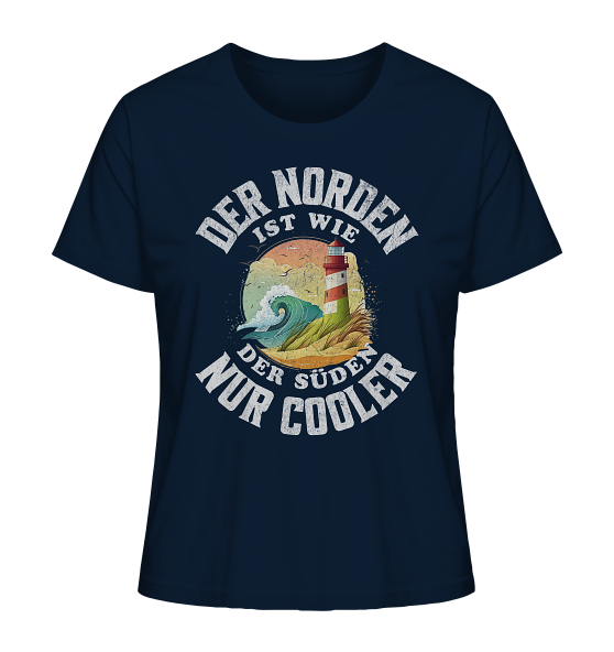 Der Norden ist wie der Süden nur Cooler Spruch - Damen Premium Bio Shirt - Kiebitzdelle