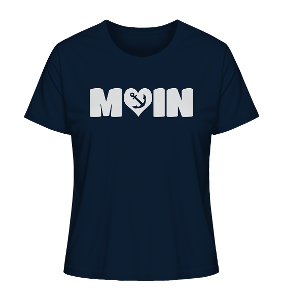 Moin Spruch mit Herz Anker  - Damen Premium Bio Shirt