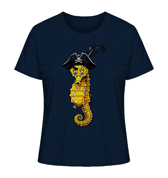 Seepferdchen Seeräuber Pirat - Damen Premium Bio Shirt