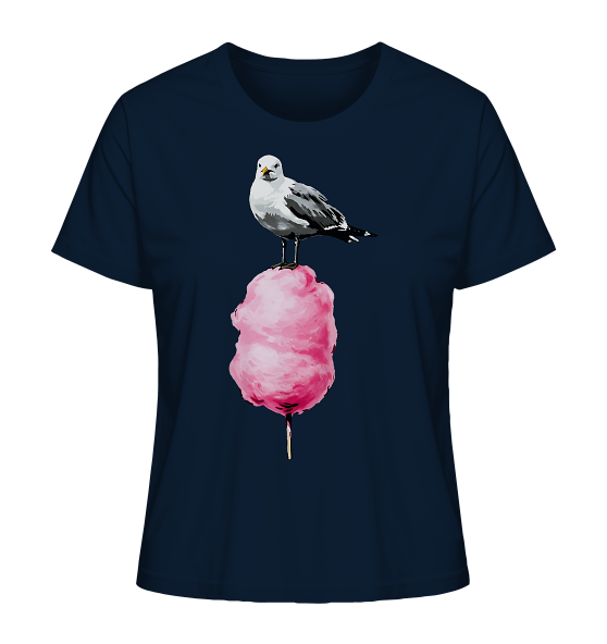 Möwe auf Zuckerwatte - Damen Premium Bio Shirt - Kiebitzdelle