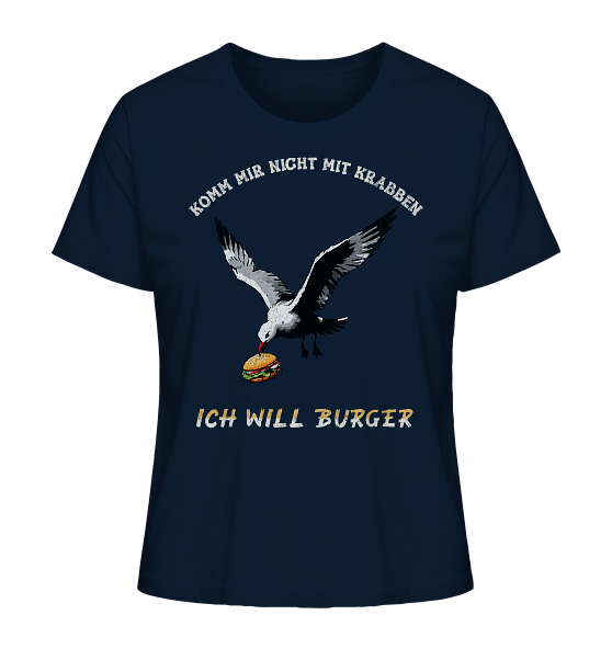 Freche Möwe will Burger statt Krabben - Damen Premium Bio Shirt - Kiebitzdelle