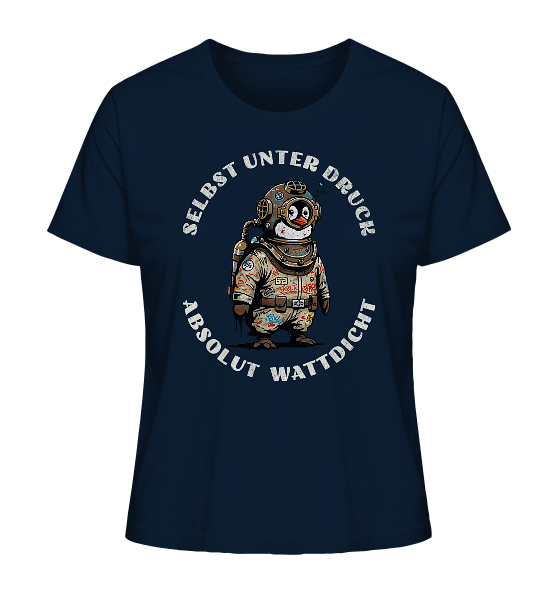 Wattdicht Pinguin Taucher mit lustigem Spruch - Damen Premium Bio Shirt