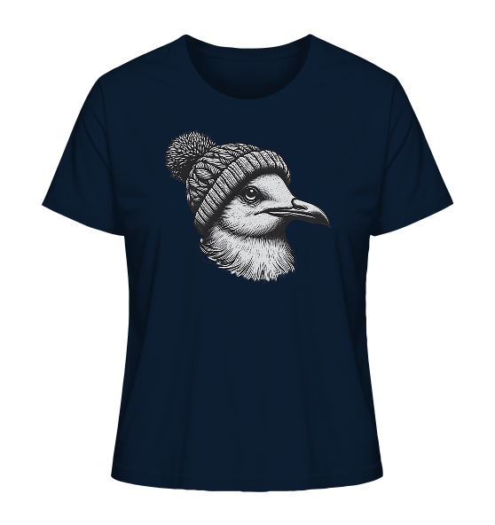 Coole Möwe mit Pudelmütze - Damen Premium Bio Shirt - Kiebitzdelle