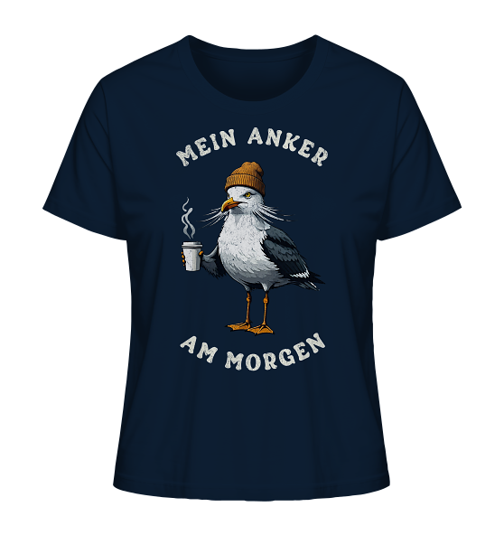 Mein Anker am Morgen Kaffee Möwe - Damen Premium Bio Shirt - Kiebitzdelle