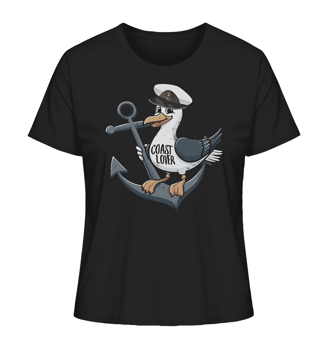 Coast Lover Möwe Kapitän - Damen Premium Bio Shirt - Kiebitzdelle