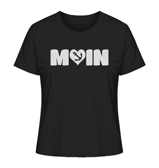 Moin Spruch mit Herz Anker  - Damen Premium Bio Shirt