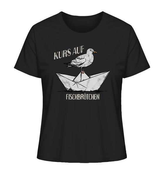 Kurs auf Fischbrötchen Papierschiff Möwe - Damen Premium Bio Shirt - Kiebitzdelle