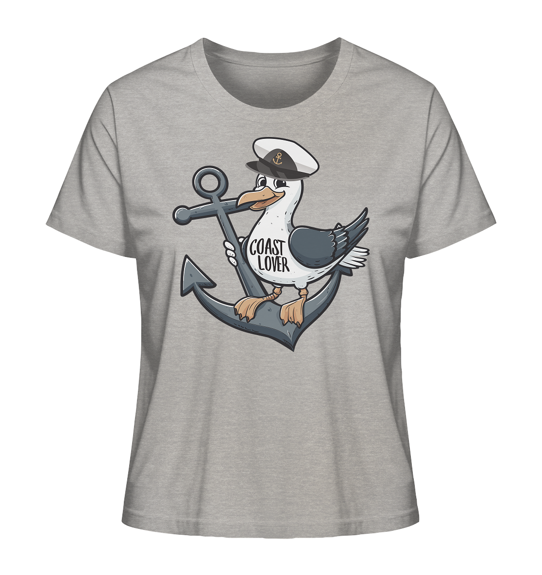 Coast Lover Möwe Kapitän - Damen Premium Bio Shirt - Kiebitzdelle