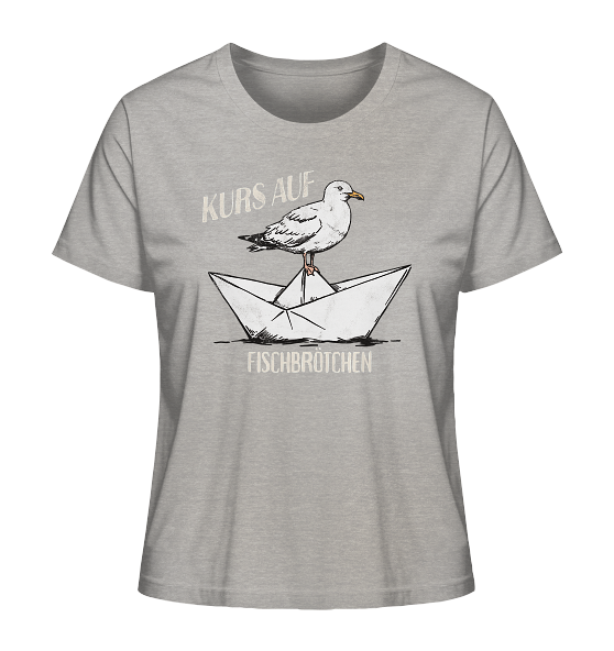 Kurs auf Fischbrötchen Papierschiff Möwe - Damen Premium Bio Shirt - Kiebitzdelle