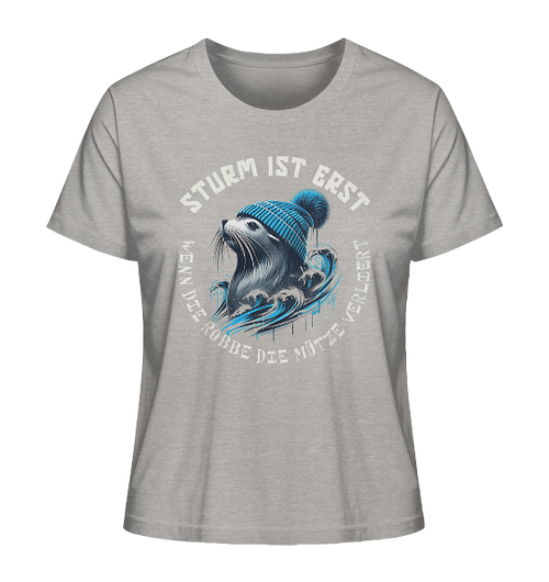 Sturm ist erst wenn die Robbe die Mütze verliert - Damen Premium Bio Shirt - Kiebitzdelle