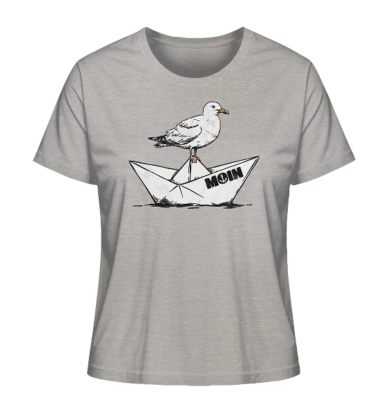 Papierschiff Möwe Moin - Damen Premium Bio Shirt - Kiebitzdelle