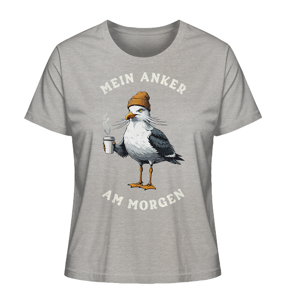 Mein Anker am Morgen Kaffee Möwe - Damen Premium Bio Shirt - Kiebitzdelle
