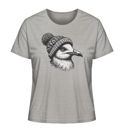 Coole Möwe mit Pudelmütze - Damen Premium Bio Shirt - Kiebitzdelle