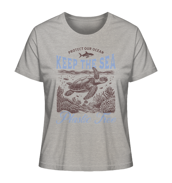 Keep the Sea Plastic Free Umweltschutz Spruch - Damen Premium Bio Shirt
